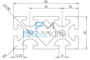 Picture of Silver aluminum strip 80 X 40