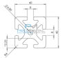 Picture of Silver aluminum strip 40 X 40