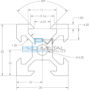 Picture of Black aluminum strip 20 X 20